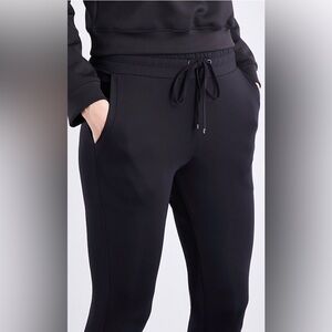 Koral revival Jogger Pants Black Drawstring Pockets Tapered Knit large new
